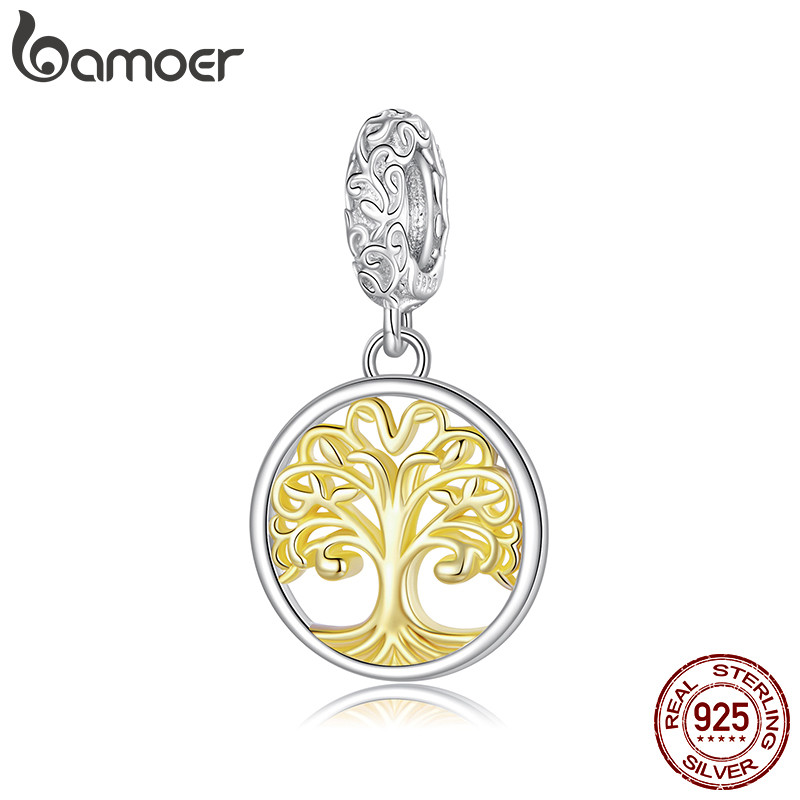 Bamoer 925 Prata Esterlina Pingente Ouro Árvore Da Vida Acessório Série Pulseira em Oferta na Shopee