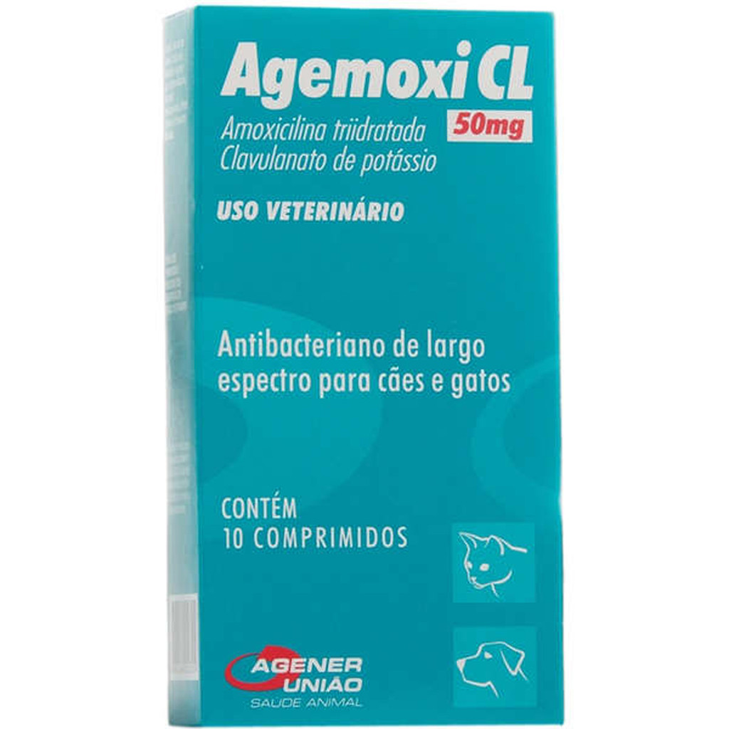 Agemoxi CL 50mg Agener União - 10 comprimidos - Pets