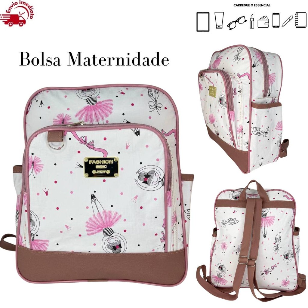 Bolsa Mochila Maternidade Menino e Menina para Bebe Passeio Creche Espaçosa Fraldas Mamadeira em Oferta na Shopee