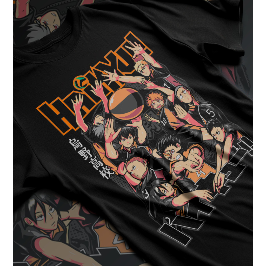 [Camiseta Premium em Algodão Puro]GXG Camiseta Basica Algodao Haikyu Time Karasuno Rise Gaming Vôlei Cartoon Unissex