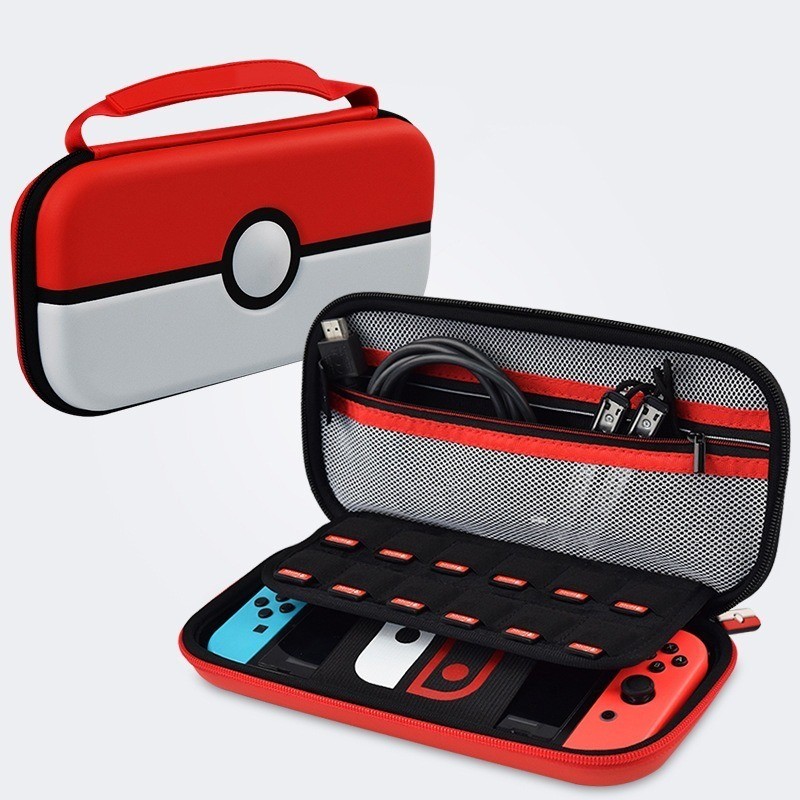 Bolsa Capa Case Proteção Transporte Compativel Nintendo Switch Padrão V1 V2 E Oled Pokemon Pokebola Premium