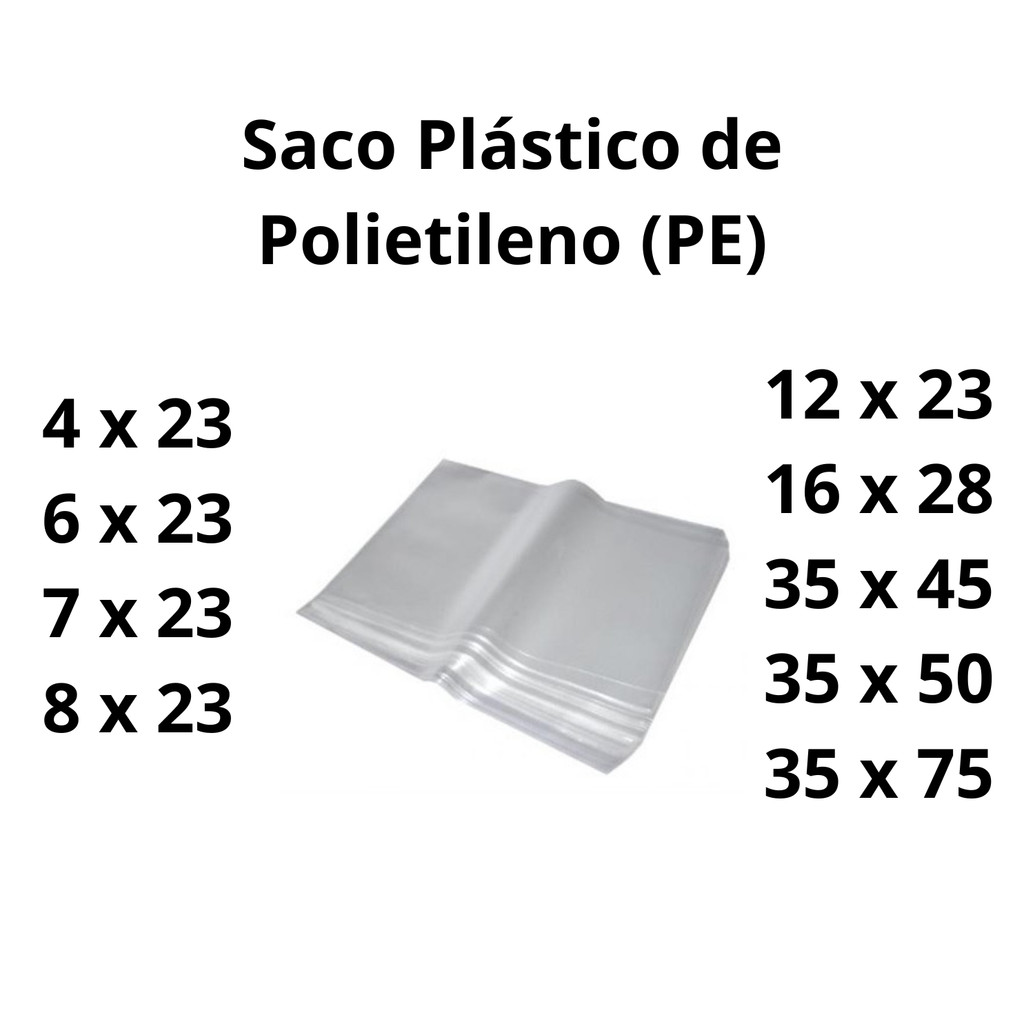 100un Saco Plástico PE Transparente 0,03mm | Embalagem Versátil p/ Alimentos, Roupas e Utilidades