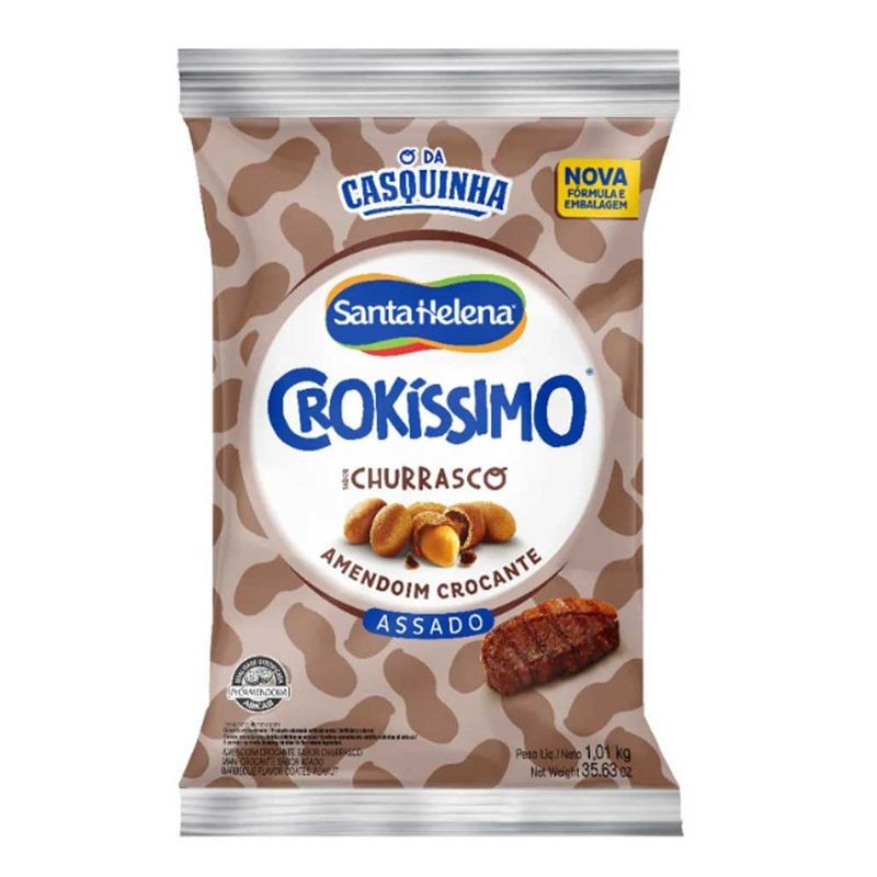 Amendoim Crokissimo Churrasco Santa Helena 1,01kg em Oferta na Shopee