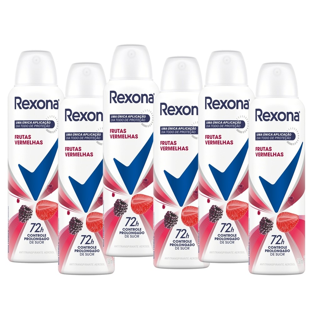 Kit 6 und Desod Aero Rexona Suave Frutas Vermelhas 150ml em Oferta na Shopee