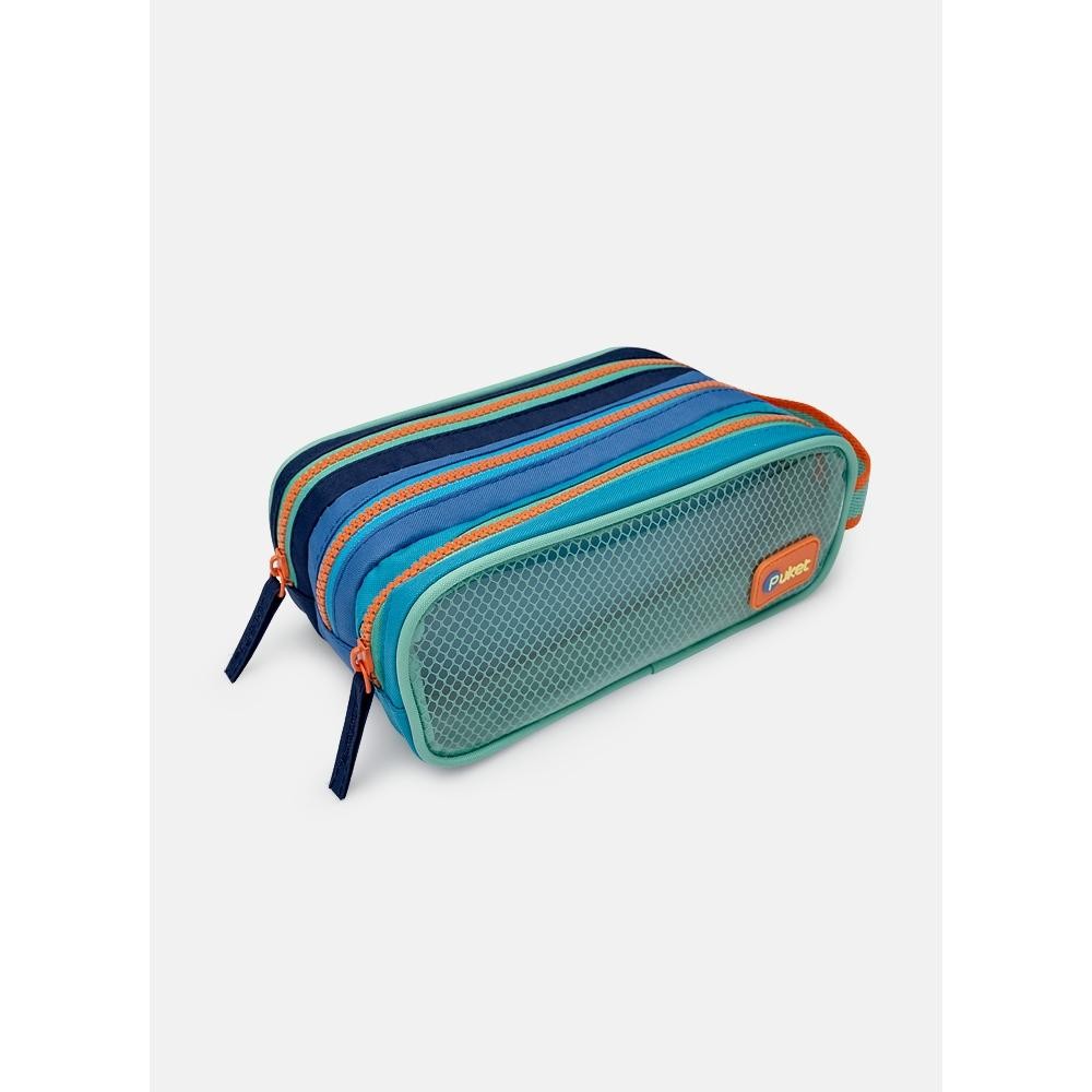 Estojo Triplo Color Block - Puket em Oferta na Shopee