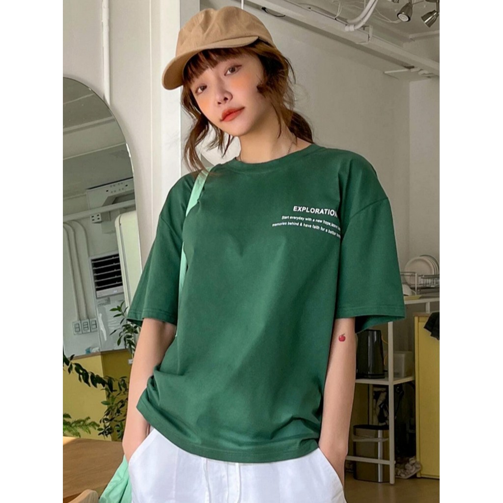 Camiseta Oversized Feminina Larga Academia Bordada Estampa Frase Motivacional Life Style Casual