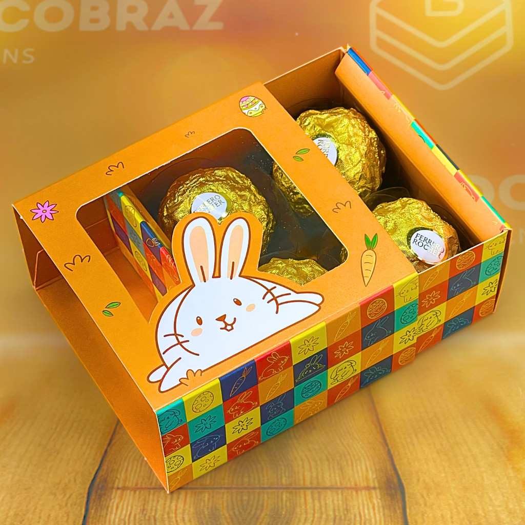 30 CAIXAS P/ 4 DOCES GAVETA C/ VISOR - PASCOA DIVERTIDA 5360 (PASCOA IDEIA OUTLET) em Oferta na Shopee