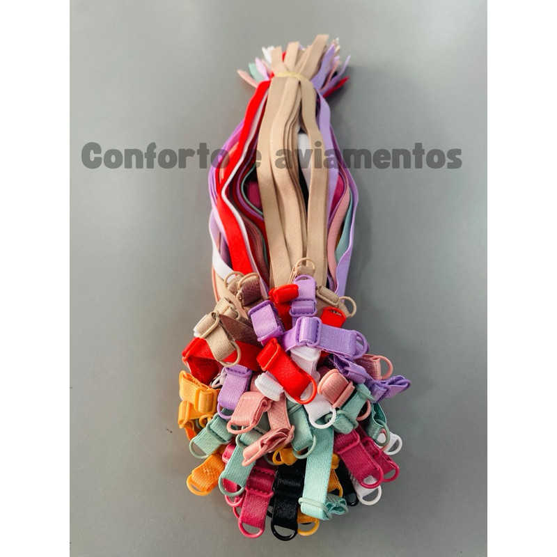 kit alça colorida para  sutiã 50 alças em Oferta na Shopee