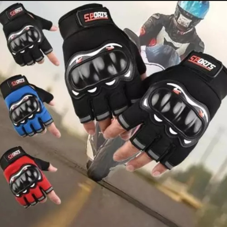 Luvas de Segurança Meio Dedo Para Motociclistas e Ciclistas Anti-impacto em Oferta na Shopee