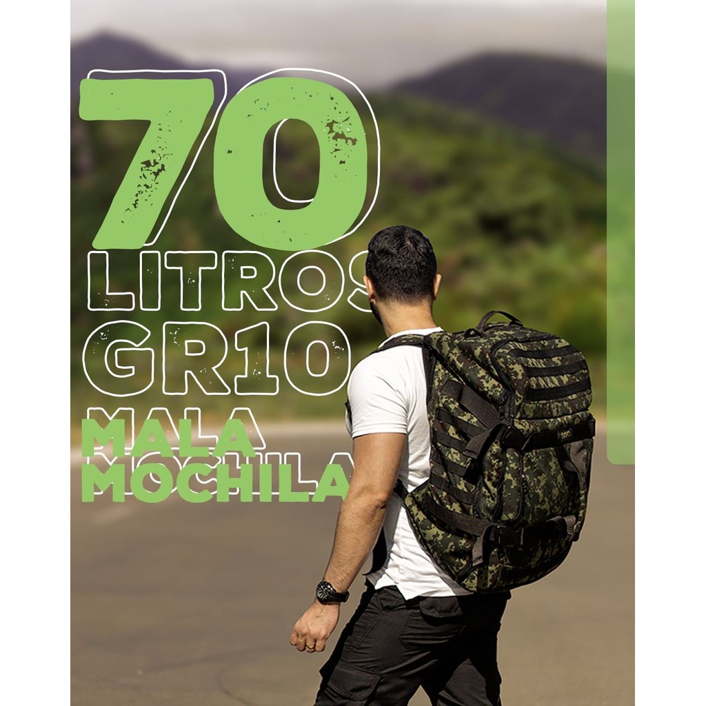 Mochila Mala Cargueira Trilha Camping 70L Reforçada Impermeável Ripstop