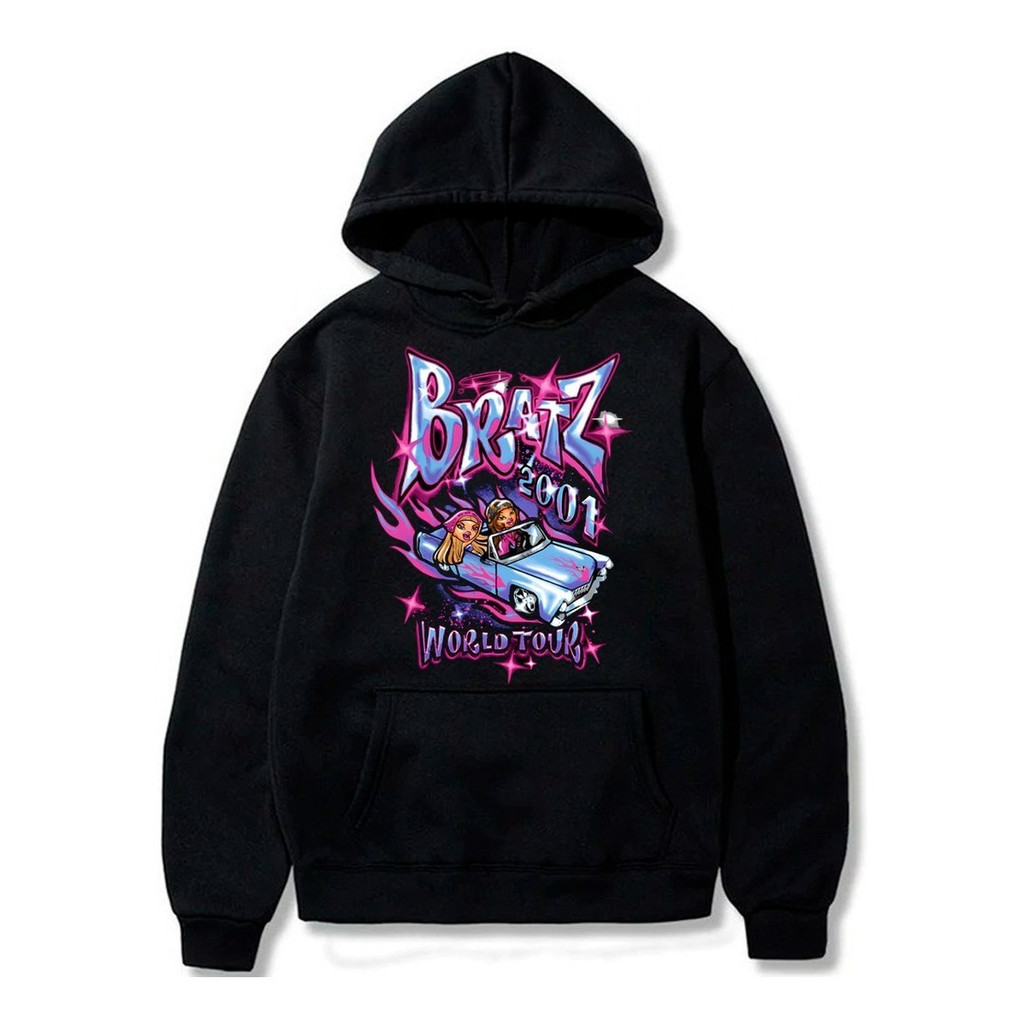 Blusa De Frio Moletom Bratz 2001 World Tour Carro Bonecas Blusa de Frio Casual Unissex Casaco Feminino Masculino Algodão