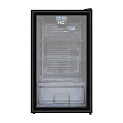 Frigobar Expositor Vertical HQ Vidro Duplo 95 Litros Preto HQ-95FBPV 220V