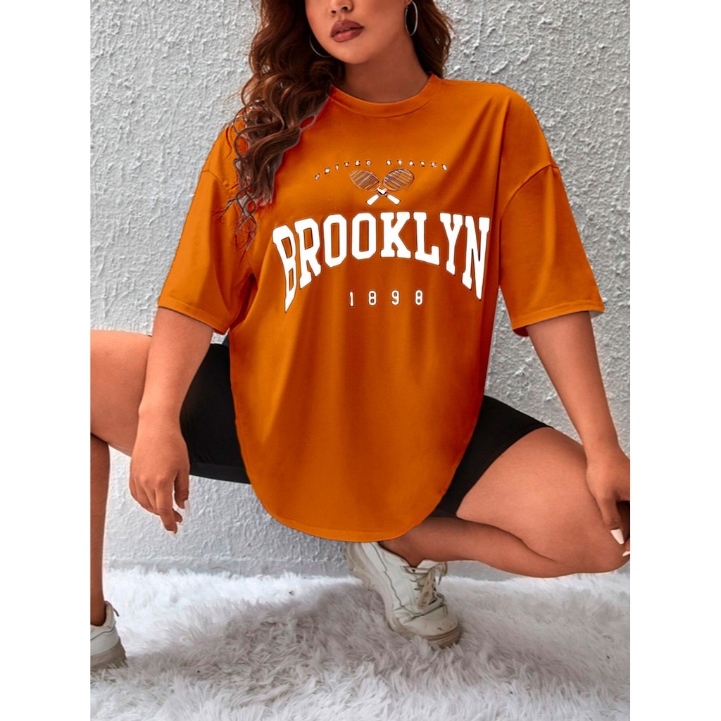 Camiseta Streetwear Estampada 1898 Brooklyn Oversized Estilosa Moderna Blusa Casual Confortável