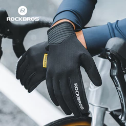 ROCKBROS Luvas De Ciclismo Resistentes Ao Desgaste À Prova De Vento Bicicleta Da Motocicleta Quente Antiderrapante Dedo