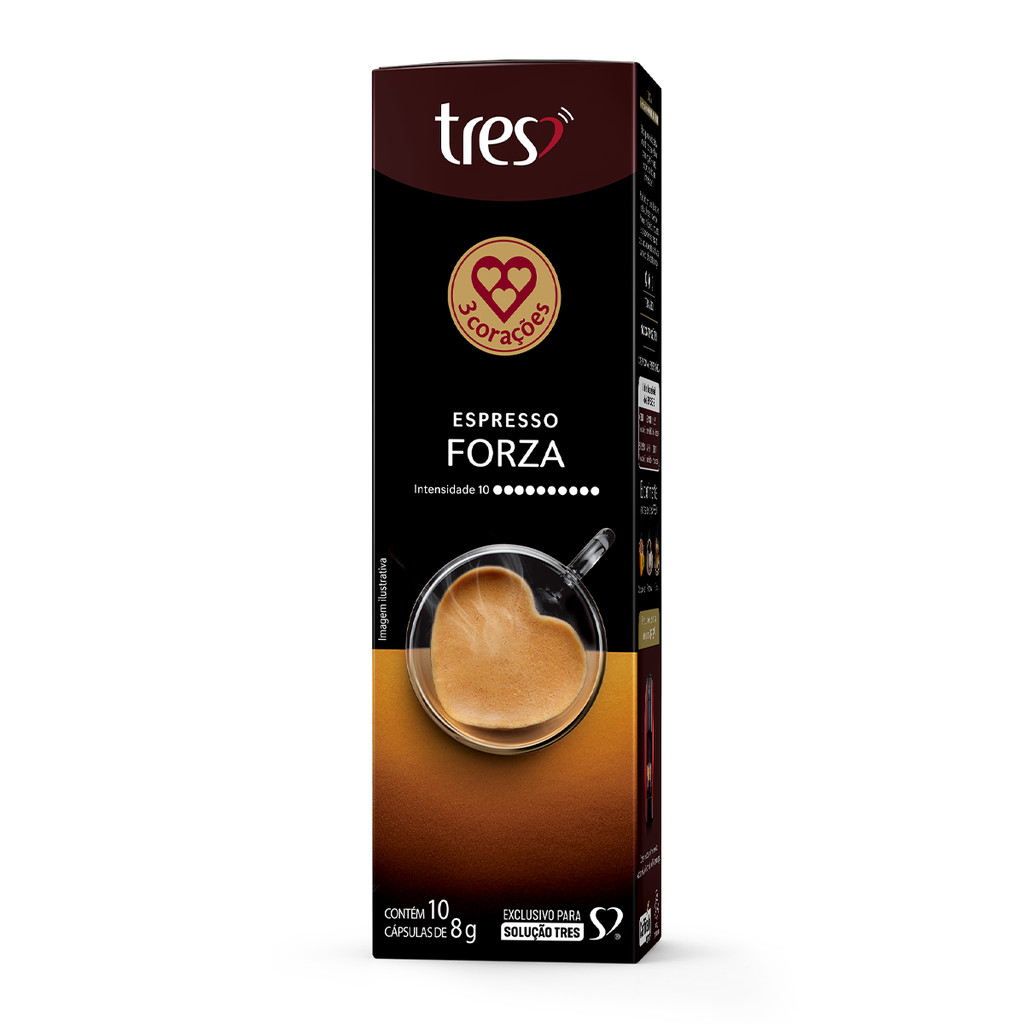 Café em Cápsula Espresso Forza Tres Caixa 10 Unidades 8g Cada