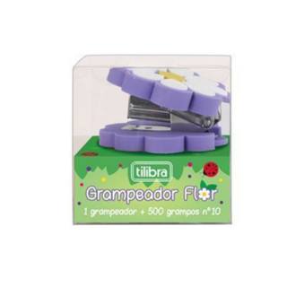 Grampeador mini flor 10 folhas Tilibra em Oferta na Shopee