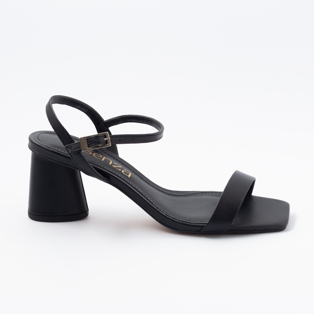 Sandália Moda Feminina Cosenza Fiorella Couro Legítimo Salto Bloco 6,5cm Confortável Elegante Fivela Ajustável