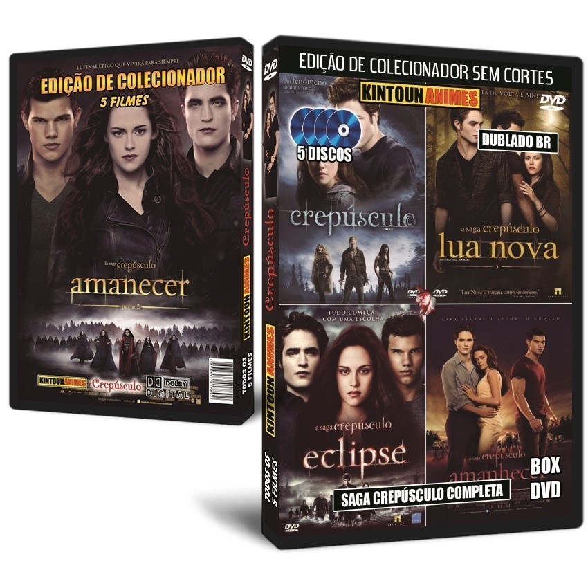 DVD Saga Crepúsculo Completa - Todos os 5 Filmes + Bônus