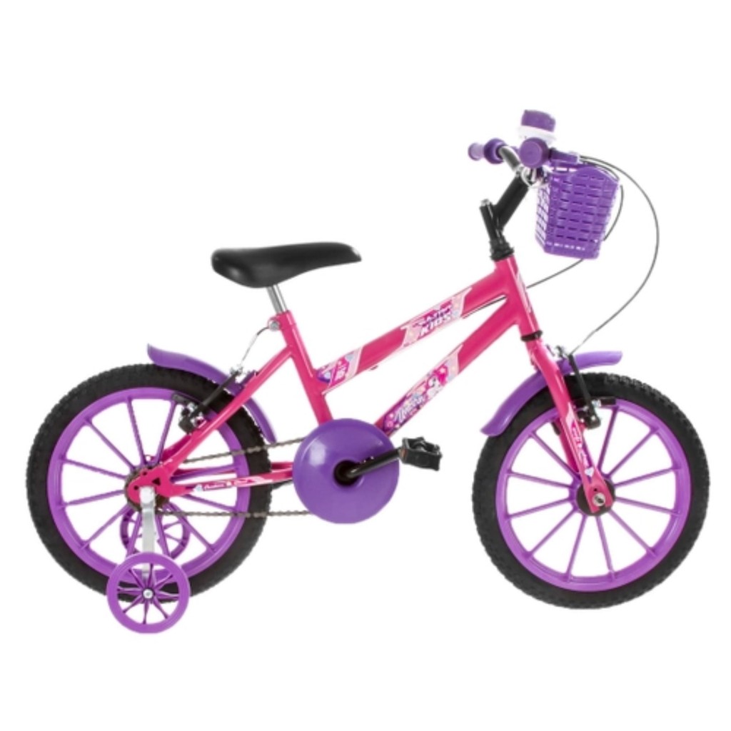 Bicicleta Infantil Rosa Aro 16 Crianças de 4 a 6 anos com Cesta e Buzina Ultrabikes BMF16-01RSLI em Oferta na Shopee