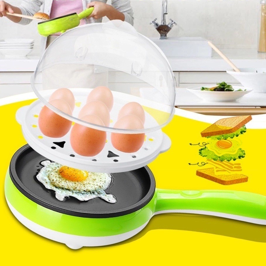 Panela Frigideira 110V/220V Antiaderente Cozedor Ovos Legumes Vapor