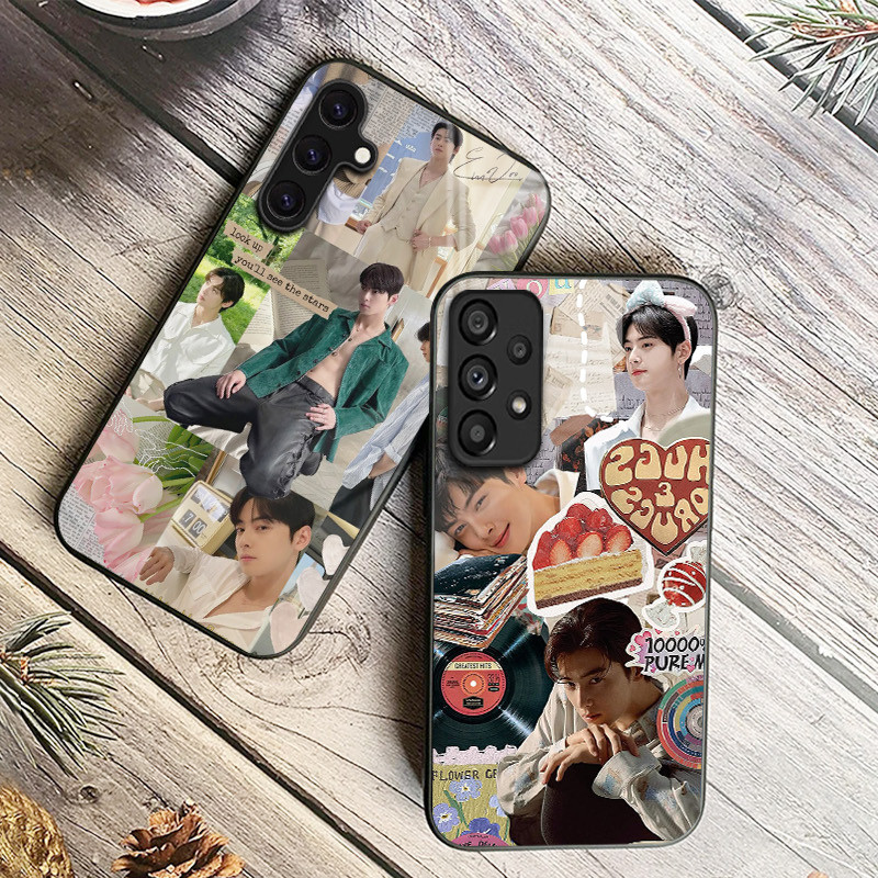 Astro Kpop Cha EunWoo 06 Capa De Telefone De Vidro Para Samsung Galaxy A14 A16 A30 A22 A32 A33 A34 A40 A42 A55 4G A52 A5