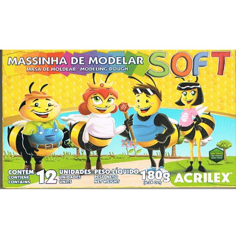 Massa de Modelar Soft 12 Cores Acrilex em Oferta na Shopee