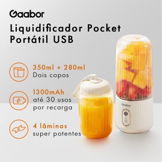Gaabor Espremedor de Frutas Portátil Bateria de Grande Capacidade USB de Bolso 350 ml 280 ml 4 Lâminas FP03T-WH01A em Oferta na Shopee