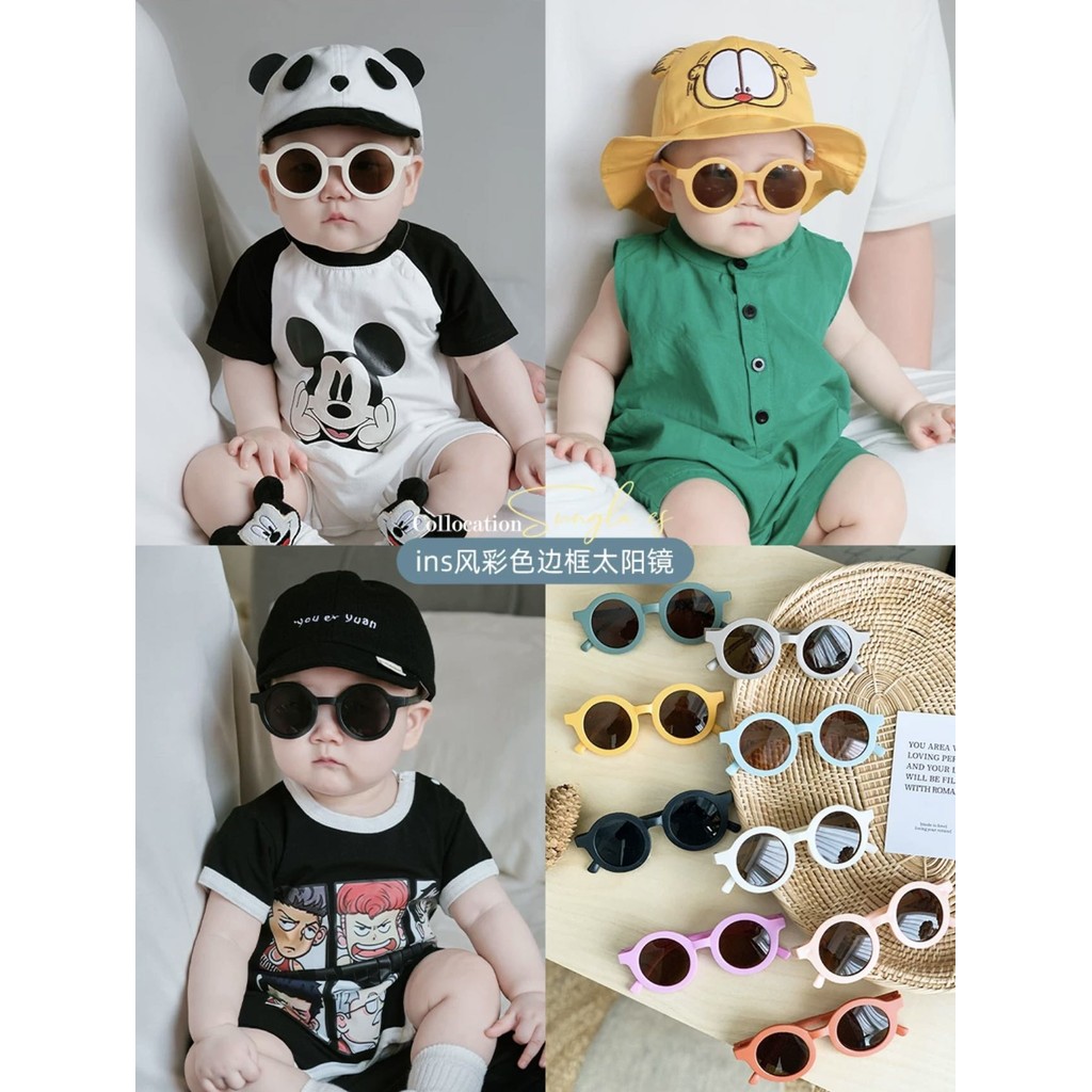 KIT2 Óculos De Sol Infantil Redondo Estiloso Proteção UV400 Promoção