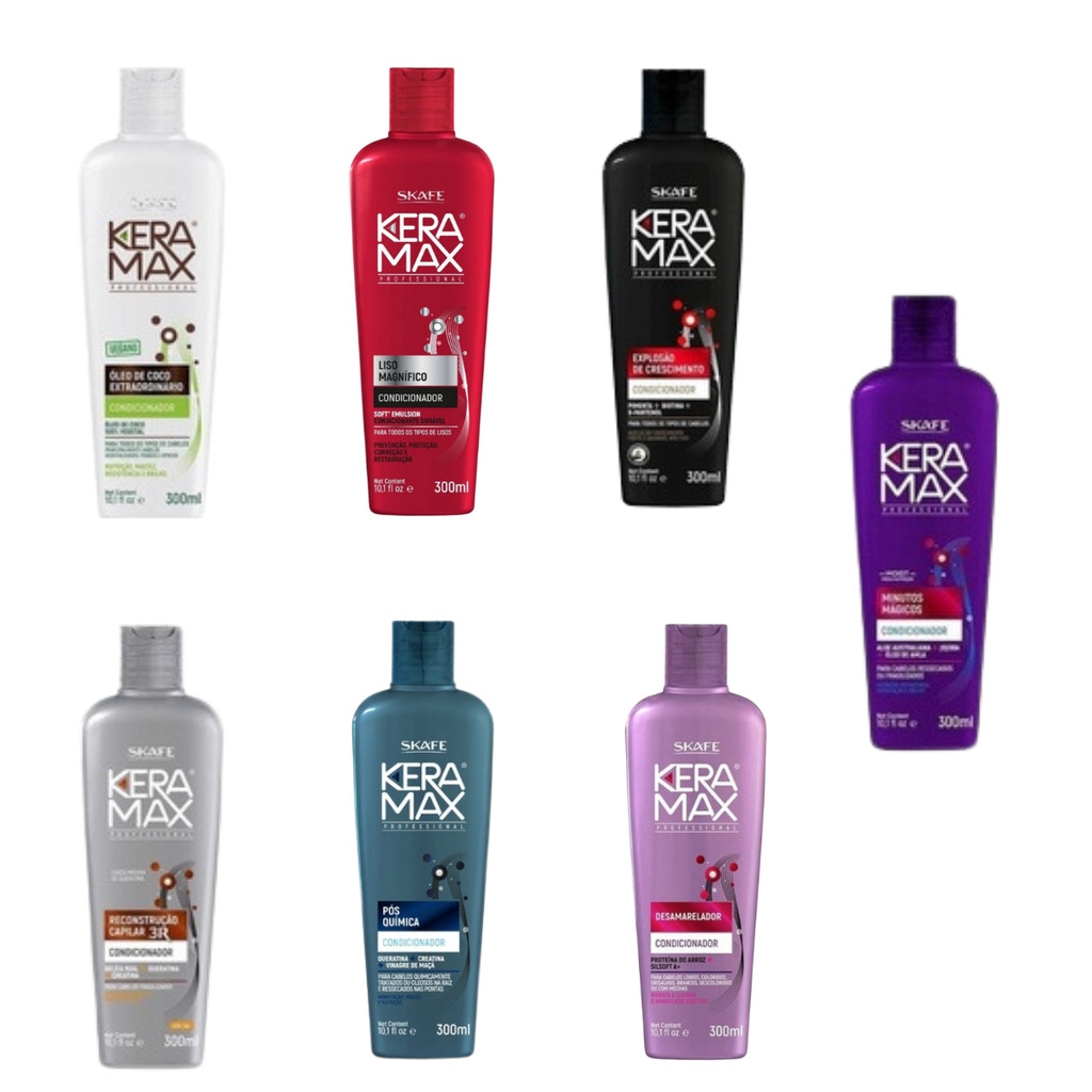 Condicionador Keramax todos tipos de cabelo cachos lisos em Oferta na Shopee