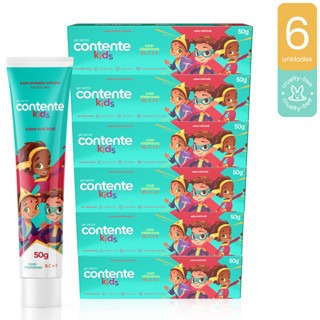 Kit 6 Géis Dentais Contente Kids Tutti-Frutti - 50gr em Oferta na Shopee