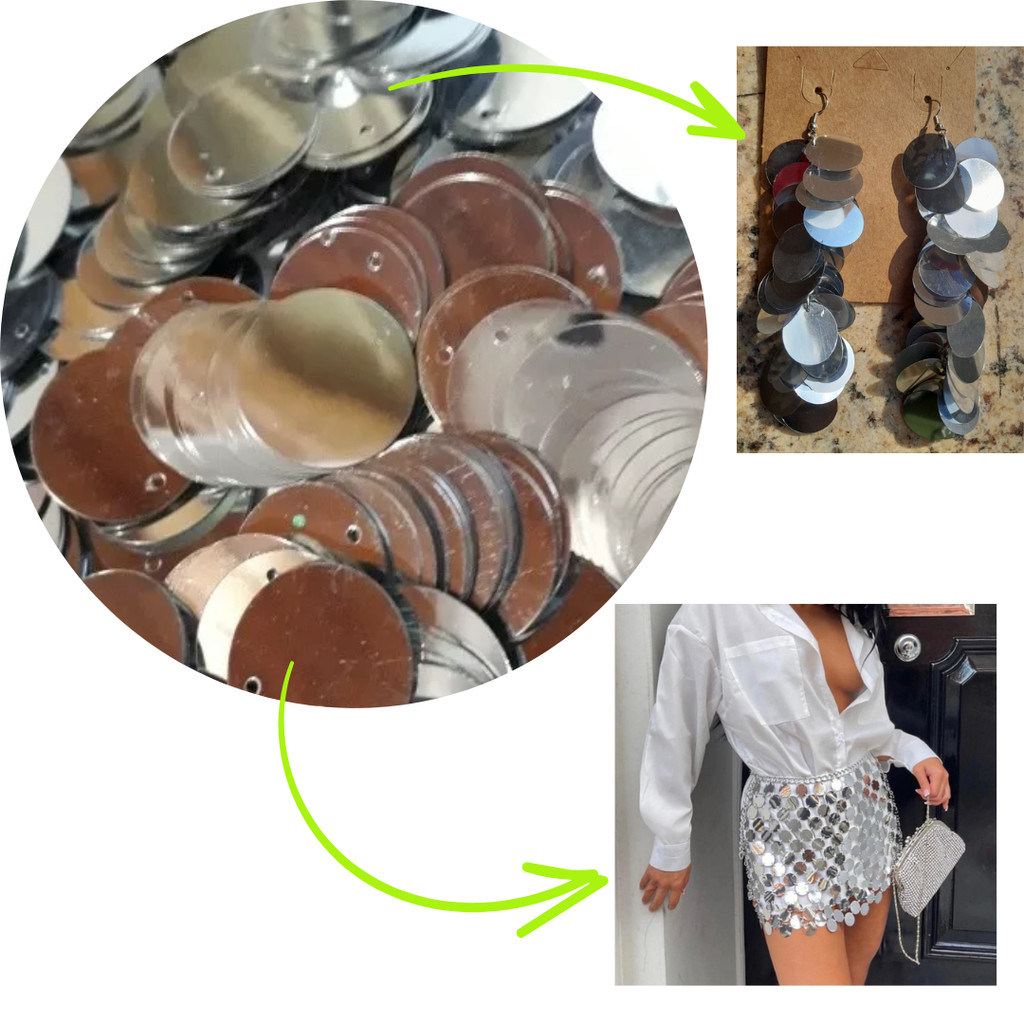 Lantejoula / Paete com furo Tamanho 20mm em pvc-50grs - 270 unidades em Oferta na Shopee