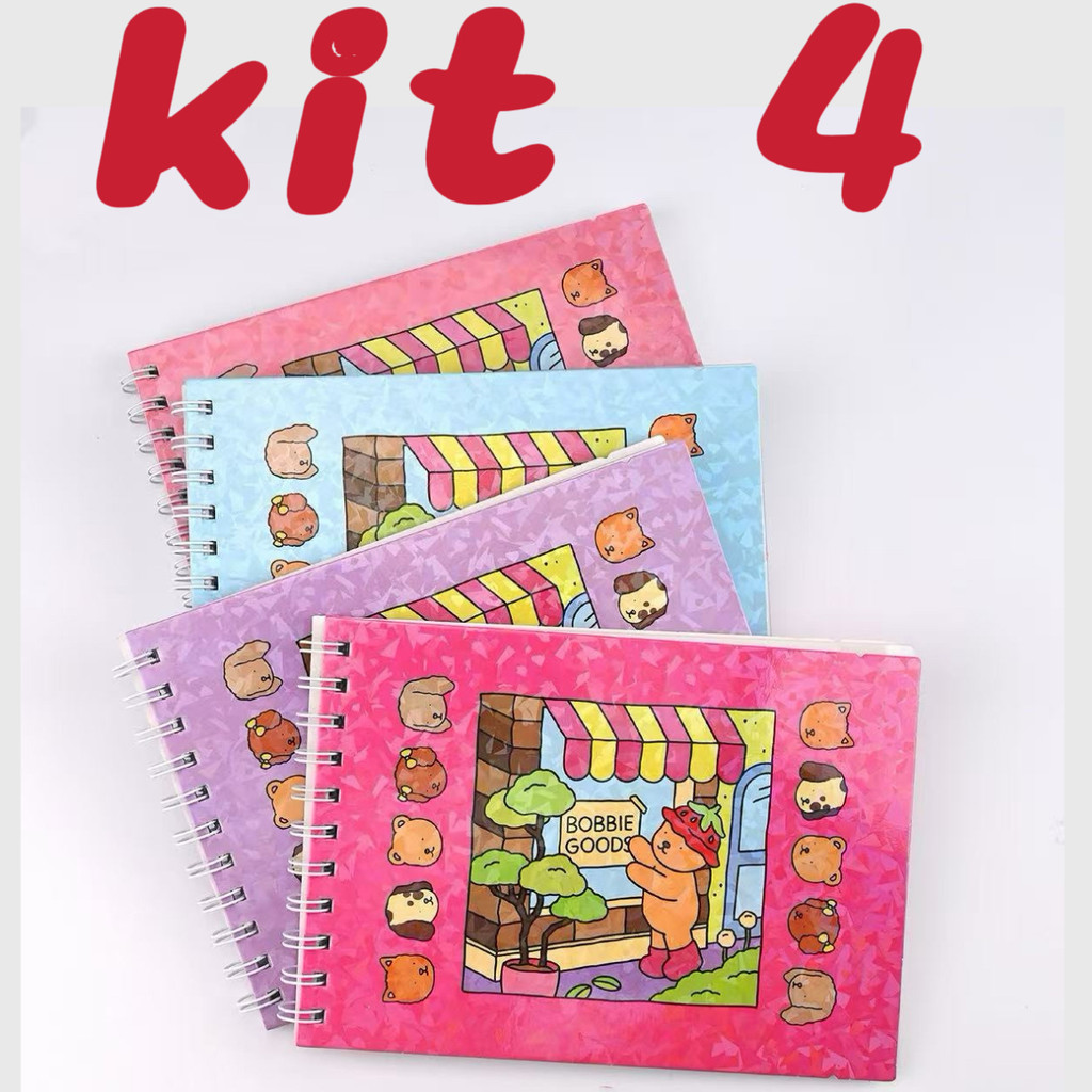 kit 4 Livro de colorir Capa dura48 páginas 180 gPáginas A5 