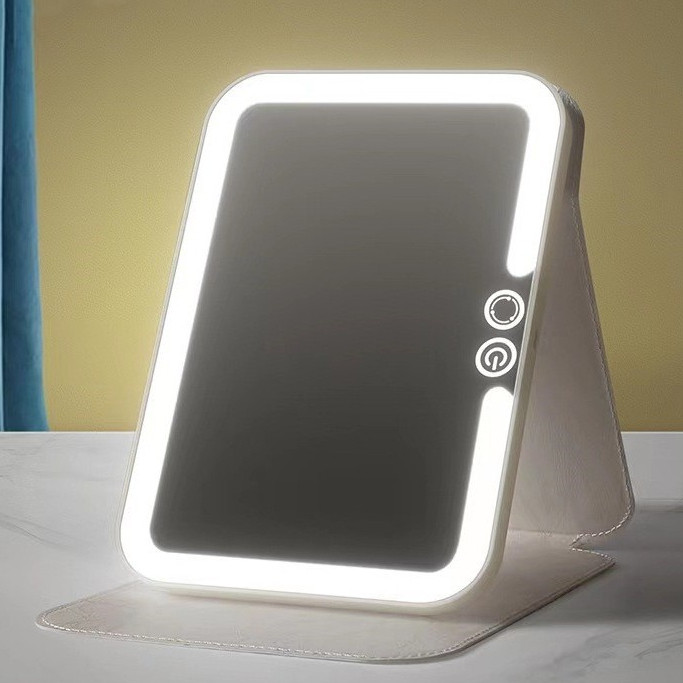 Espelho De Mesa Para Maquiagem Portátil Luz Led Touch Usb Recarregável em Oferta na Shopee