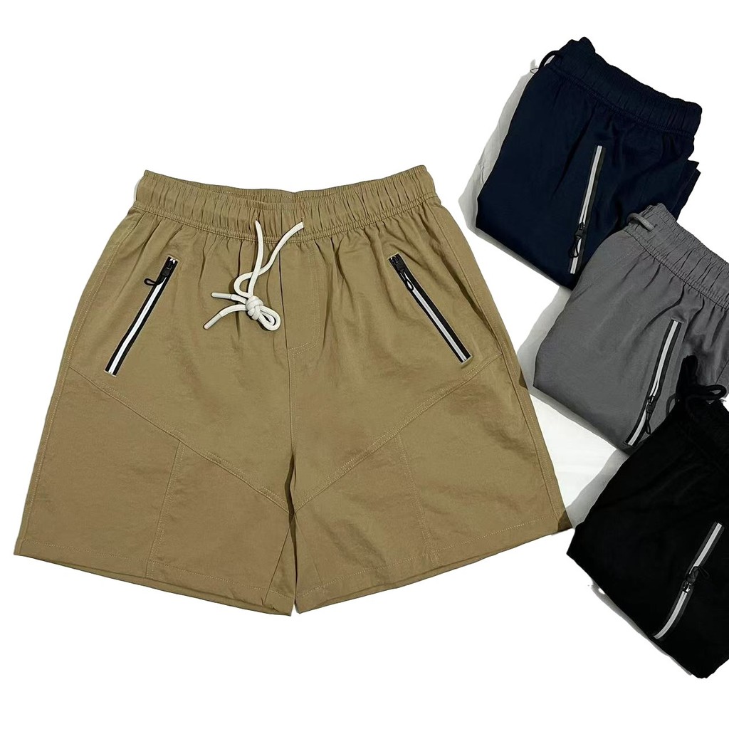 Short Masculina Bolso Com Zíper Elástico Resistente e anti-rugas respirável Para Academia E Dia a Dia