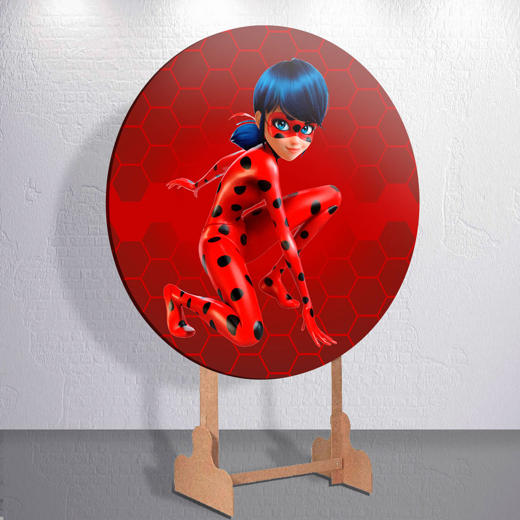 Capa Painel Redondo Festa Joaninha Heroina Vermelha Estampa Mini e Grande Decoração Menina em Oferta na Shopee