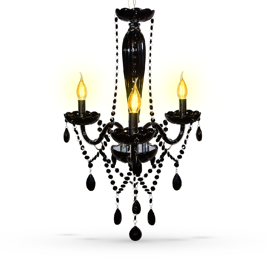 Lustre Luminaria led Maria Thereza p/ 3 Lampadas E14 Preto Brilho Cod: ALUT010050 Alut By Avant em Oferta na Shopee