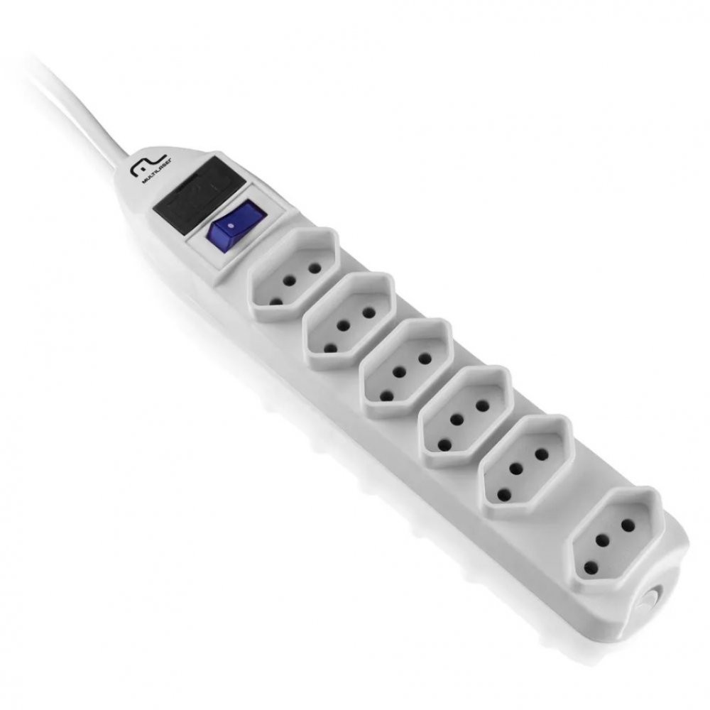 Filtro De Linha Multilaser 6 Tomadas Linear 36cm Branco - WI222 - Home Appliances