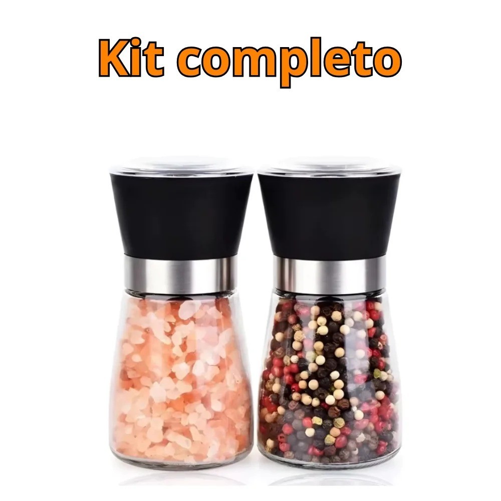 Kit  Moedores De Sal Grosso E Pimenta Do Reino Em Aço Inox em Oferta na Shopee