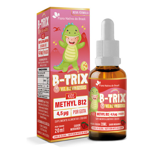 Vitamina B-trix (vit B12 Metilcobalamina) 20ml Sabor Morango