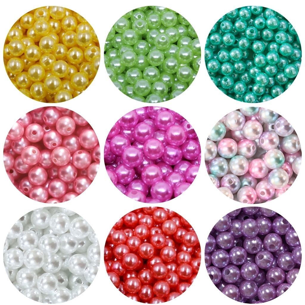 Perola 8mm 200 Peças Não Descasca Furo Passante Qualidade Premium em Oferta na Shopee