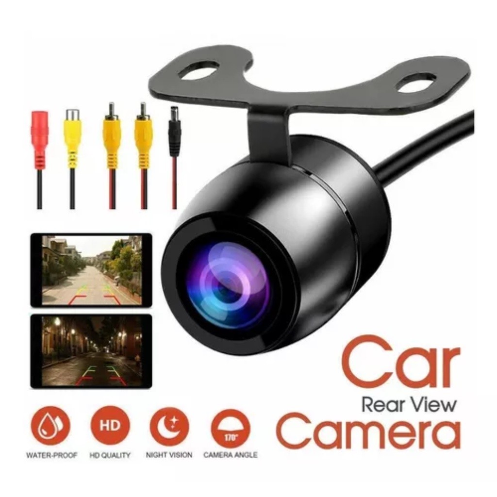 Câmera De Ré para carro Visão Noturna Colorida Automotiva universal Prova D'água Ajuste 360 graus