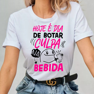 Blusinha Estampada Carnaval 2025 Culpa da bebida Frases Engraçadas em Oferta na Shopee