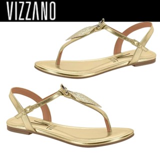 Sandália  Feminina Vizzano Rasteira Dedo Delicada Metalizada Conforto em Oferta na Shopee