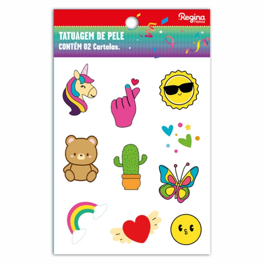Tatuagem Temporária para Pele - Infantil Diversos 2 - 20 unidades - Regina - Rizzo em Oferta na Shopee