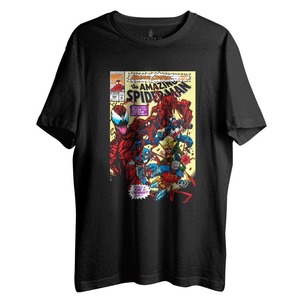 Camiseta Invicto Hype Básica Unissex The Amazing Spider Man Homem Aranha Maximum Carnage Venon Quadrinhos Hq 100%Algodao