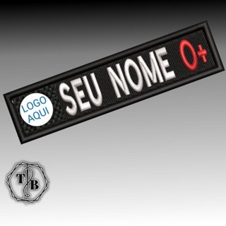 TARJETA SUSTACHE BORDADA LOGO PERDONALIZADA E TIPO SANGUÍNEO em Oferta na Shopee
