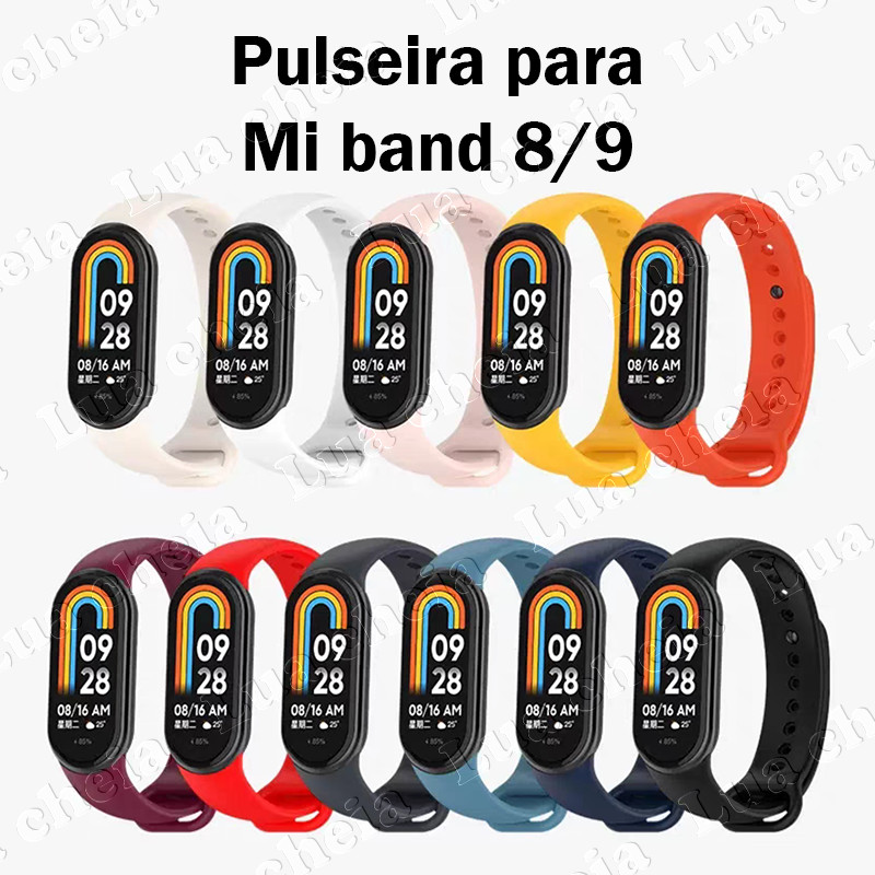 Lua cheia Pulseira Silicone Para Xiaomi mi band 8 9 10 Smart Pulseira De borracha em Oferta na Shopee