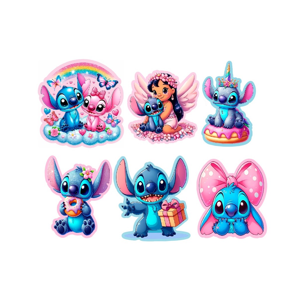 Display de Mesa Kit 6 Peças Para Festa Stitch e Angel (Novo) MDF em Oferta na Shopee