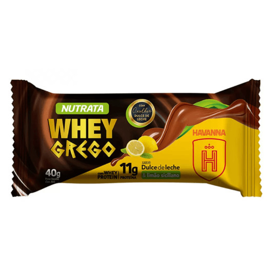 Barra Proteica Whey Grego Doce de Leite e Limão Siciliano 40g Havanna Nutrata - Food & Beverages