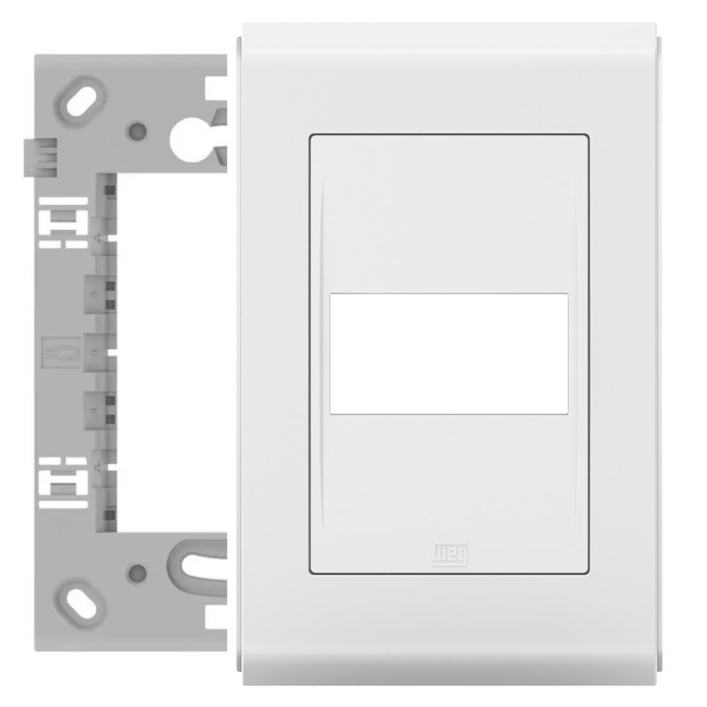 Conjunto Placa 4x2 1 Posição Refinatto Style Branco + Suporte Weg 14106696